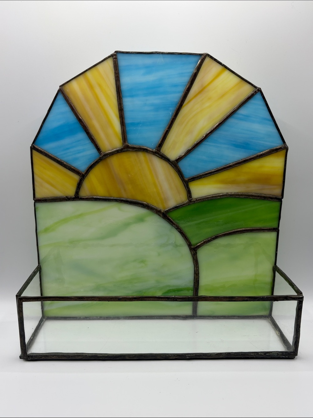 Handmade Stained Glass Rising Sun Suncatcher Setting Sun Celestial Cottagecore